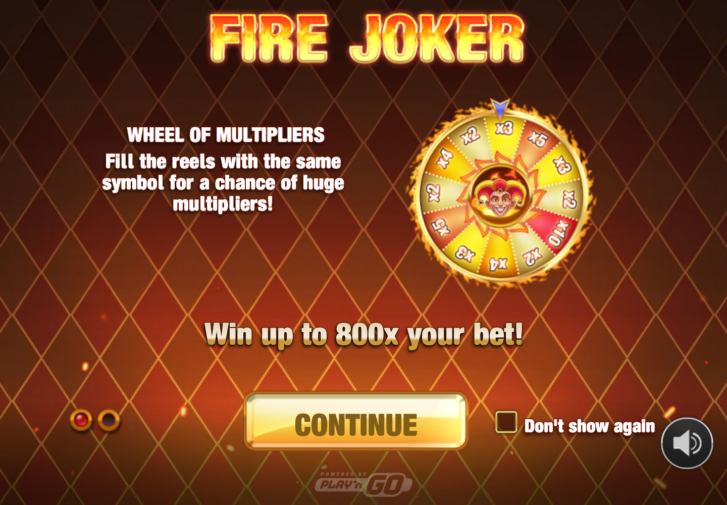 Fire Joker introduction showing the Wheel of Multipliers
